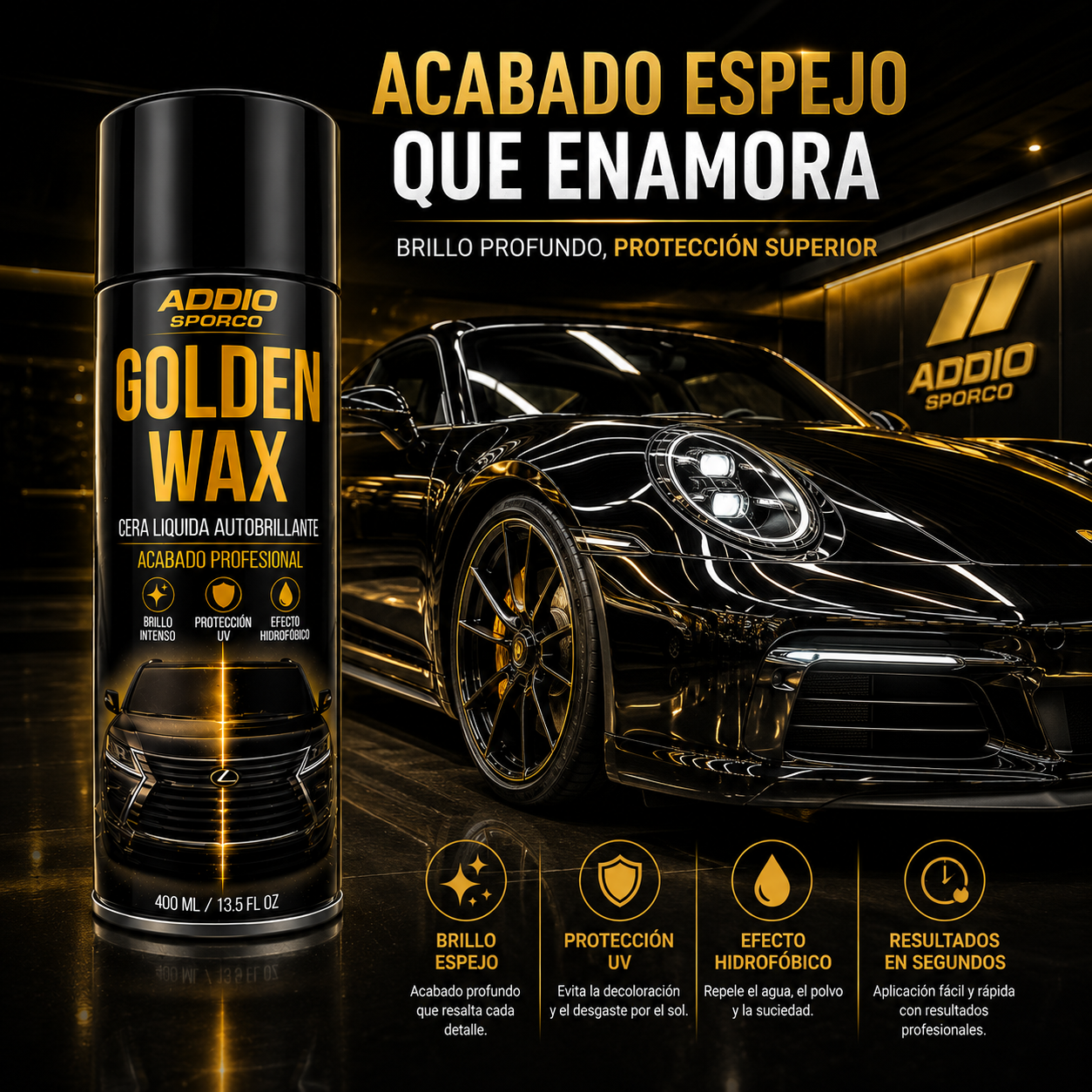 Golden Wax — Aerosol Cera Autobrillante Acabado Profesional