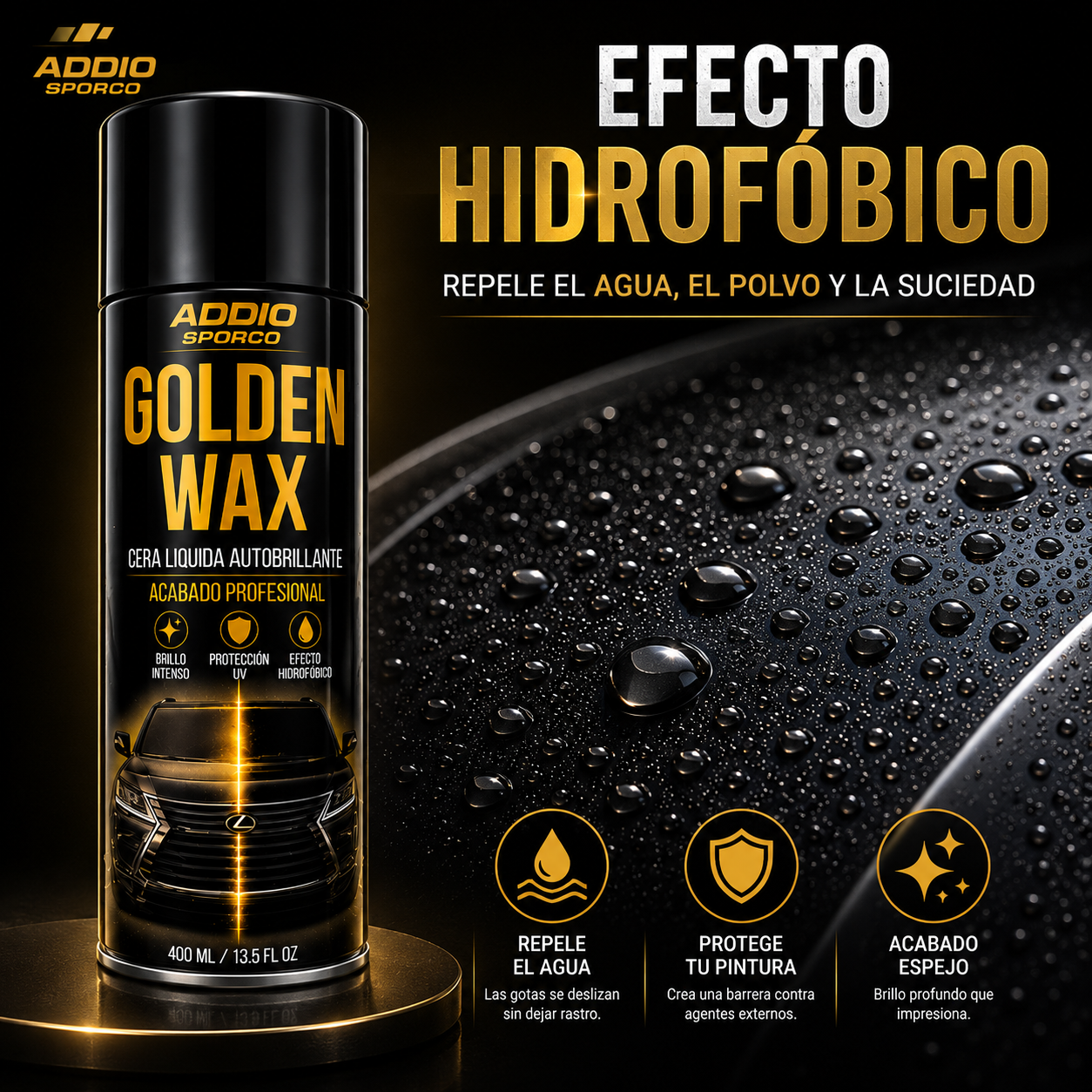 Golden Wax — Aerosol Cera Autobrillante Acabado Profesional