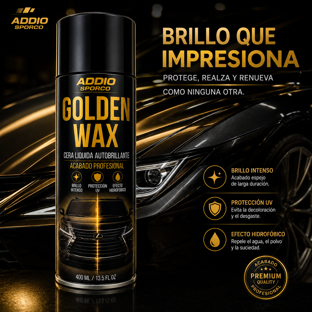 Golden Wax — Aerosol Cera Autobrillante Acabado Profesional